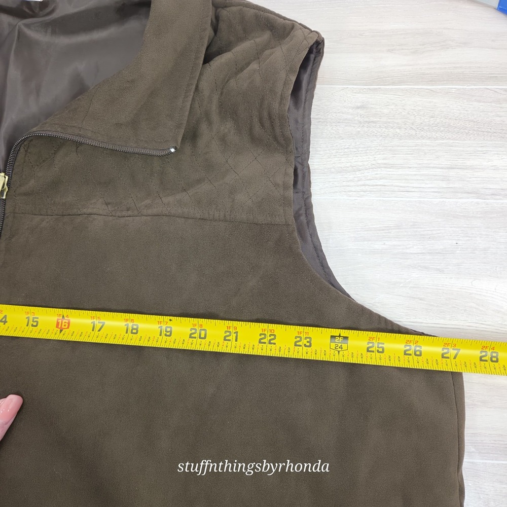 Allison Daley Vest Women 22W Brown Full Zip Pockets Polyester Blend Camping Hike - Picture 3 of 6